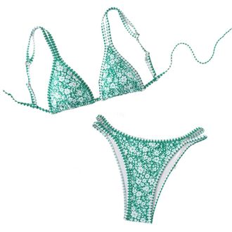 Generic Bikini Sets for Women Triangle String Bikini Thong Set Sexy Two Piece Swimsuit Padded Bathing Suits Adjustable Straps Swimming Costumes Beach Holiday 