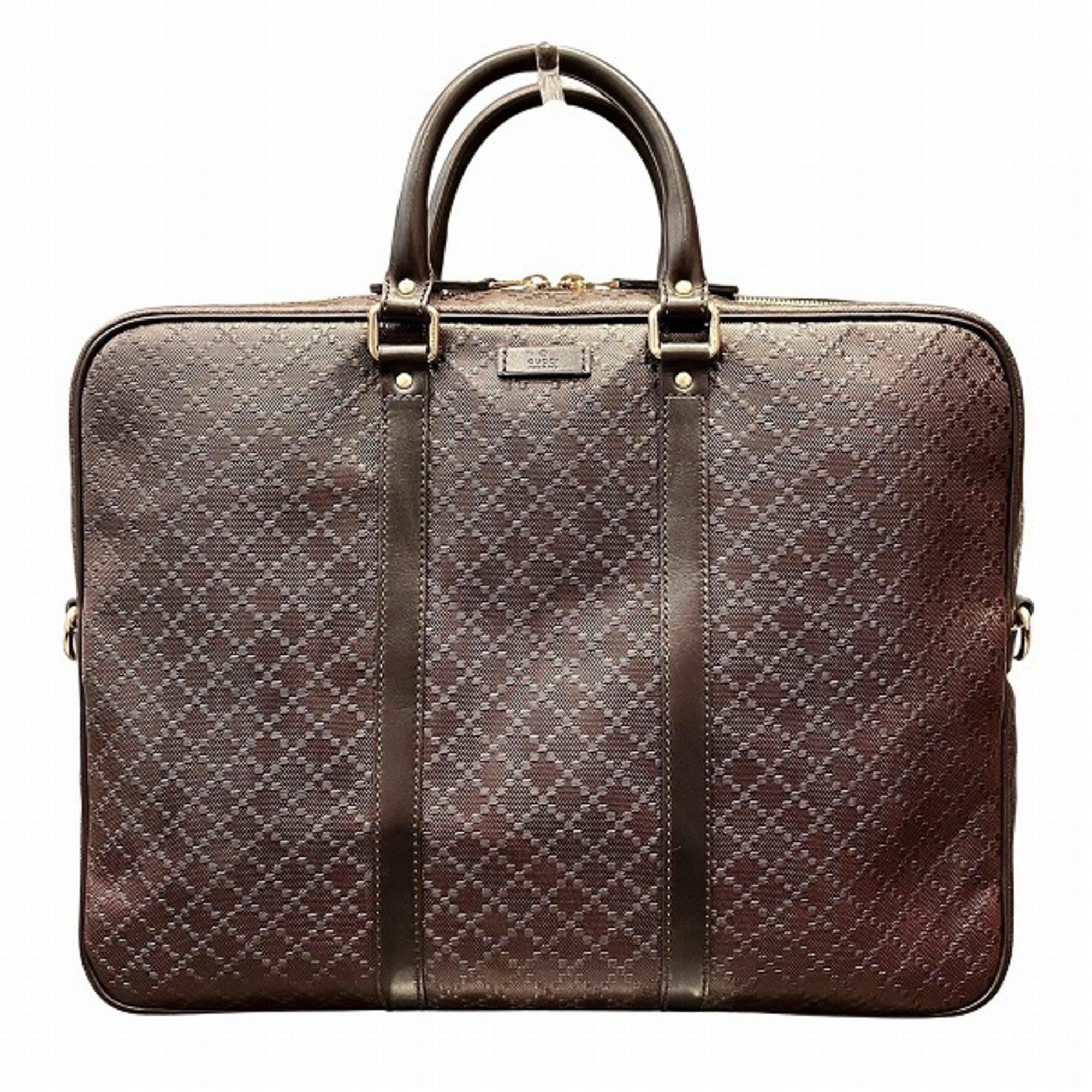 Gucci Brown Leather Briefcase (Pre-Owned) from on Stylight