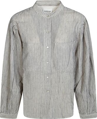 Isabel Marant Selvia Shirt - Dames - Overhemden - Blauw - 2XS - Katoen - Overhemden