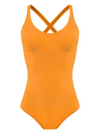 Amir Slama Costume intero con spalline incrociate - Arancione