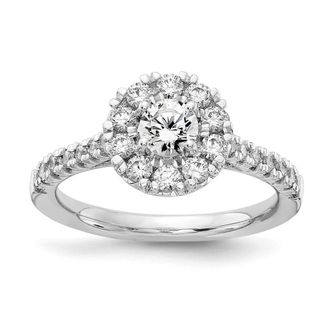 Diamond2Deal 14k White Gold Lab Grown Diamond Engagement Ring 1Ct Clarity- VS Color- D-E