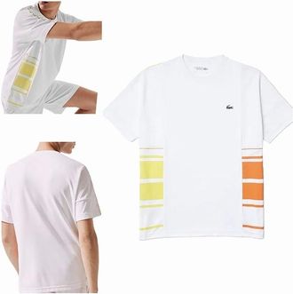 Lacoste Mens LACOSTE TH0857 Mens Pique T Shirt Short Sleeve White Tennis Jersey Sports Tee - White/White/White - Size: 38