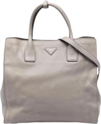 Prada Pre-owned Satchel - Dames - Vintage Shopper - Grijs - ONE Size - Leer - Vintage
