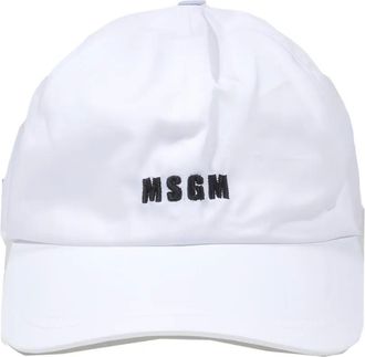 Msgm Cappello con logo - Bianco