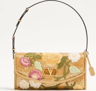 Valentino Garavani Valentino Garavani Devain Small Embroidered Shoulder Bag Wo