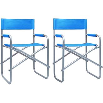 vidaXL Vidaxl - Directors Chairs 2 pcs Steel Blue