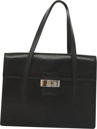 Burberry Black Leather Handbag (Pre-Owned)