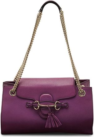 Gucci Emily chain-strap leather shoulder bag - Purple