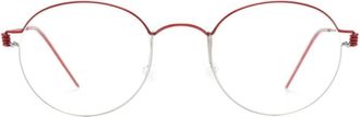 Lindberg Morten round-frame glasses - unisex - Titanium - 48 - Red