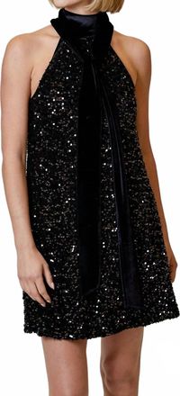 Design History Sequin Mini Dress With Tie In Black