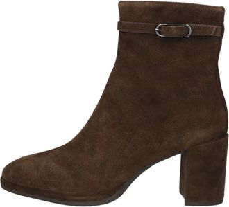 Unisa Larisa Enkellaarsjes - Dames - Schoenen - Bruin - Maat: 38 EU Zijde