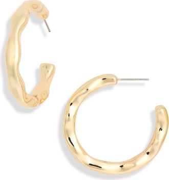 Nordstrom Rack Organic Hoop Earrings in Gold at Nordstrom Rack