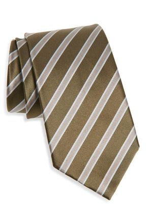 Tom Ford Regimental Stripe Silk Tie in Green Multi at Nordstrom