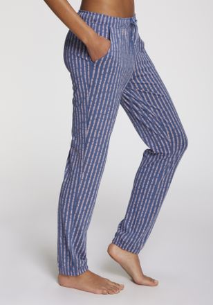Vivance Pyjamahose VIVANCE DREAMS, Damen, Gr. 32/34, N-Gr, blau (blau, rosa, gestreift), Single Jersey, Obermaterial: 50% Baumwolle, 50% Viskose, gestreift, H