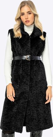 Wittchen Dames Faux Sheepskin Lang Vest Zwart Polyester