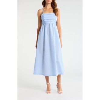 Steve Madden Ashlynn Midi Dress in Blue/White at Nordstrom, Size X-Large