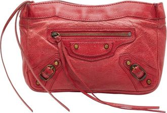 Balenciaga Red Color Leather Pouch (Pre-Owned)