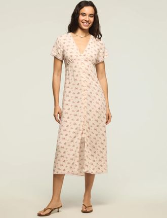 Lucky Brand Womens Floral Simone Midi Dress