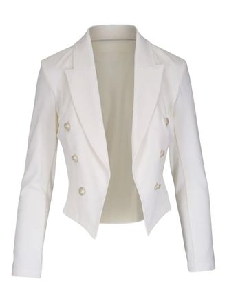 L'agence Wayne double-breasted cropped blazer - women - Nylon/Viscose/Spandex/Elastane - L - White