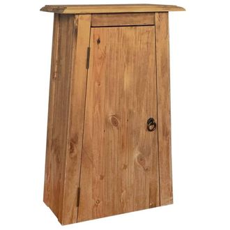 Berkfield Home Bathroom Wall Cabinet Solid Pinewood 42x23x70 cm in Brown | Size: 42 x 23 x 70 cm