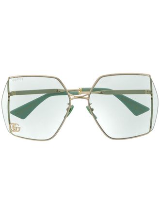 Gucci Zonnebril met oversized montuur - Groen
