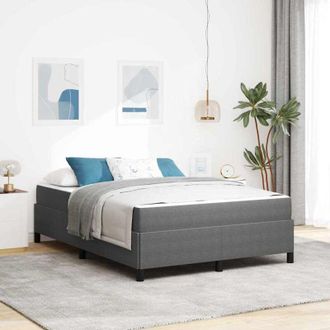 vidaXL Bed Frame Light grey 140 x 190 cm Corduroy fabric vidaXL