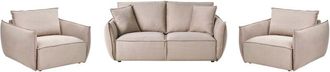 Beliani Living Room Set 5 Seater KUNES Fabric Taupe