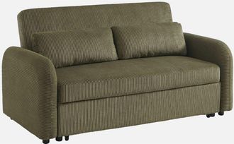 Sweeek Sof&aacute; Cama Redondeado De Pana Fina, 2 Plazas