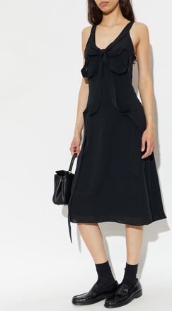 Acne Studios Silk Dress With A Bow, Womens, Black