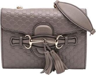 Gucci Pre-owned Cross Body Bags, female, Gray, Size: ONE SIZE Pre-owned Vintage Crossbody Bag