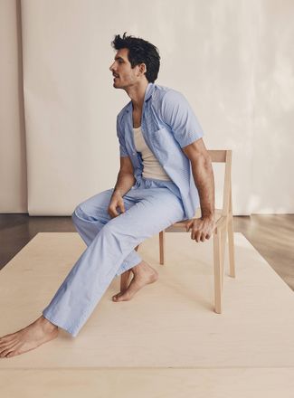 Le 31 Mens Striped poplin pyjama pant