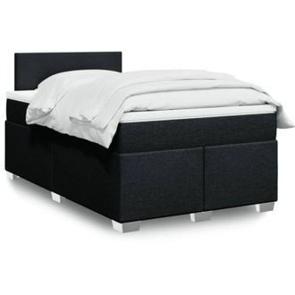 vidaXL Cama Box Spring Con Colch&oacute;n Tela Negro 120x190 Cm Vidaxl