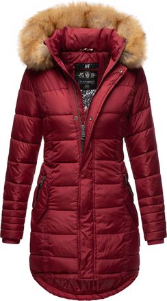 Navahoo Dames Winterjas Papaya - Getailleerd, Warm & Met Afneembare Bontkraag