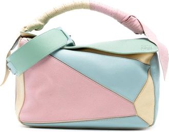 Loewe 2018 medium veelkleurige leren Puzzel boekentas - Roze