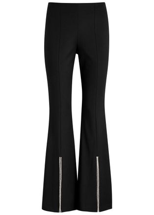 Alice & Olivia Embellished Split-hem Trousers - Black - 6 (UK10 / S)