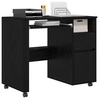 Berkfield Home Traditional Black Oak Computer Desk Black Oak Engineered wood, Me