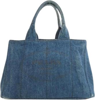 Prada Pre-owned Tote Bags, female, Blue, Size: ONE SIZE Pre-owned Vintage Tote Bag