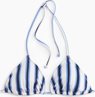 H&M Wattiertes Triangel-Bikinitop - Blue