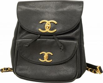 Chanel Black Grained Calfskin Backpack (Pre-Owned)