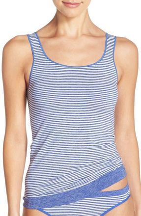 Nordstrom Stripe Two-Way Seamless Tank in Navy Patriot Stripe at Nordstrom, Size Medium