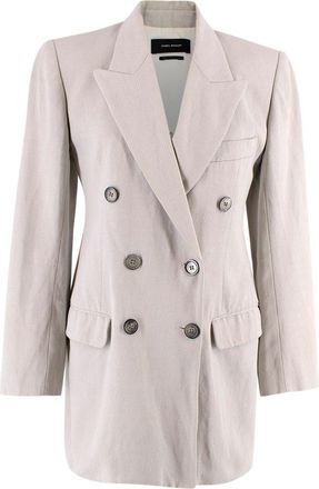 Isabel Marant Light Grey Double-Breasted Blazer Size S