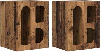 vidaXL Bedside Table 2 pcs Old Wood 40 x 35 x 50 cm Engineered Wood vidaXL