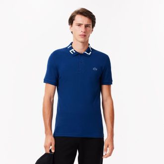 Lacoste Heren Lacoste Slim Fit Movement Piqué Poloshirt in Blauw