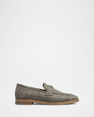 Bougeotte London Smog Wool Penny Loafers