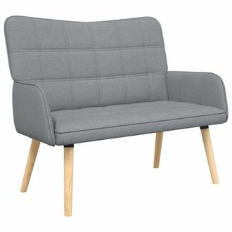 vidaXL Sof&aacute; De 2 Plazas Gris Claro 115 X 61 X 87 Cm Tela Vidaxl