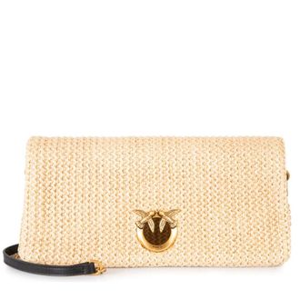 Pinko Cross Body Bags, female, Beige, Size: ONE SIZE Click Soft Horizontal Classic