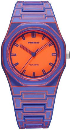 D1 Milano Electricclash Polycarbon Bracelet Watch, 37mm in Blue-Orange at Nordstrom