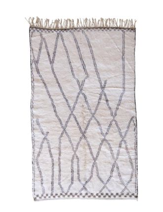AFK Living Alfombra bereber marroqu&iacute; pura lana blanca 152 x 260 cm