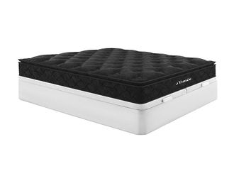 Vente-Unique Set 180x200cm Rete contenitore Bianco + Materasso molle insac. topper integrato sp.28cm - BLACK DREAM di YSM&Eacute;E