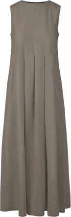 Bomboogie Pliss&eacute; Lyocell Jurk - Dames - Casual kleedjes - Bruin - S - Kleedjes